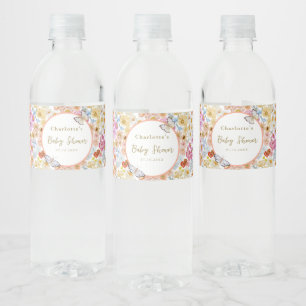 Zomer Bloom Bloemen Vlinder Baby shower Custom Waterfles Etiket