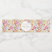 Zomer Bloom Bloemen Vlinder Baby shower Custom Waterfles Etiket (Enkel label)