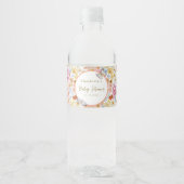 Zomer Bloom Bloemen Vlinder Baby shower Custom Waterfles Etiket (Voorkant)