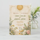 Zomer Bloom Huwelijksuitnodiging Bloemen Kaart (Staand voorkant)