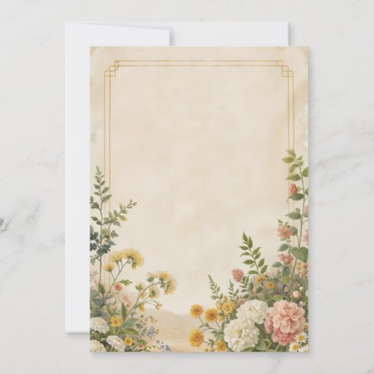 Zomer Bloom Huwelijksuitnodiging Bloemen Kaart (Achterkant)