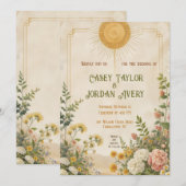 Zomer Bloom Huwelijksuitnodiging Bloemen Kaart (Voorkant / Achterkant)