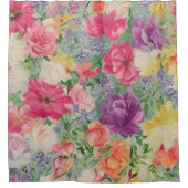 Zomer Blooms Waterverf Bloem Collage Douchegordijn (Voorkant)
