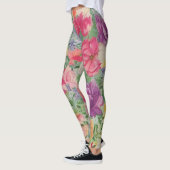 Zomer Blooms Waterverf Bloem Collage Leggings (Links)