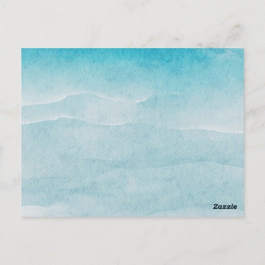 Zomer Blue Ocean Beach Bruiloft Dank u Kaart (Achterkant)