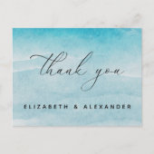 Zomer Blue Ocean Beach Bruiloft Dank u Kaart (Voorkant)