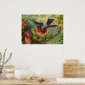 Zomer Bluebird Klein Poster (Keuken)