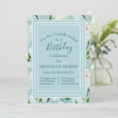 Zomer Blush Bloemen Verjaardag Kaart (Staand voorkant)