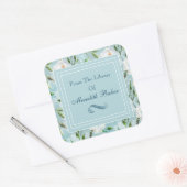 Zomer Blush Lacy Bloemen Boekplaat Vierkante Sticker (Envelop)