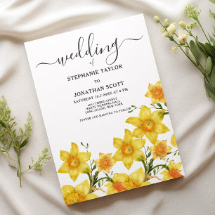 Zomer boeket gouden narcissen bloemen bruiloft kaart