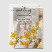 Zomer boeket gouden narcissen bloemen Huwelijk Vellum Uitnodigingen (Offset (Koppel))