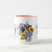 Zomer Boeket - Grote Oma Tweekleurige Koffiemok (Center)