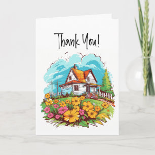Zomer Boerderij Huis Dank u kaart