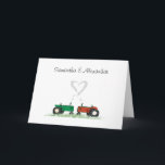 Zomer Boerderij Uitnodiging Kaart<br><div class="desc">Red and green tractor in love — makes the perfecte farm wedding uitnodiging! This is the "card" version of our popular single sheet uitnoation. Fully customizable.</div>