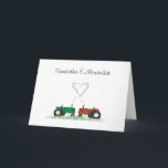 Zomer Boerderij Uitnodiging Kaart<br><div class="desc">Red and green tractor in love — makes the perfecte farm wedding uitnodiging! This is the "card" version of our popular single sheet uitnoation. Fully customizable.</div>