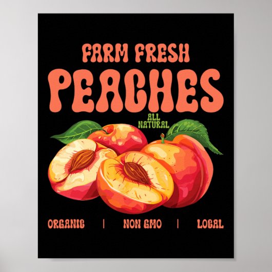 Zomer Boerderij Verse perziken Biologische niet GM Poster (Voorkant)