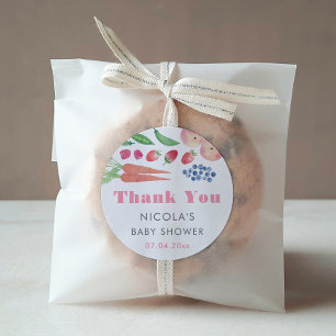 Zomer Boeren Markt Meisje Baby shower Favor Ronde Sticker
