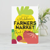 Zomer Boerenmarkt Groenten Fruit Kaart (Staand voorkant)