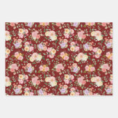 Zomer Boho Bloemen op Barn Red Inpakpapier Vel (Voorkant)
