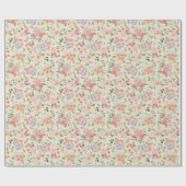 Zomer Boho Bloemen op Bord Geel Cadeaupapier (Vlak)