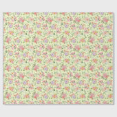 Zomer Boho Bloemen op Geel Cadeaupapier (Vlak)