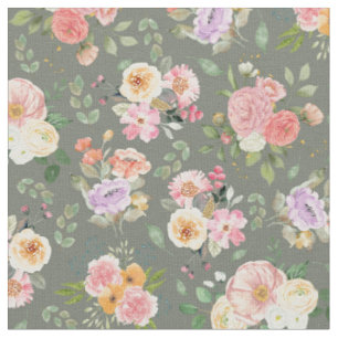 Zomer Boho Bloemen op Grijs Stof