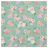 Zomer Boho Bloemen op Groen Stof (Swatch)