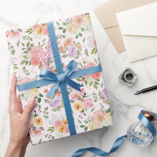 Zomer Boho Bloemen op Off White Cadeaupapier (Geschenken)