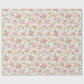 Zomer Boho Bloemen op Off White Cadeaupapier (Vlak)