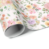 Zomer Boho Bloemen op Off White Cadeaupapier (Rol Hoek)