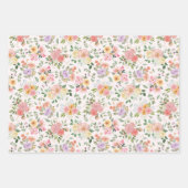 Zomer Boho Bloemen op Off White Inpakpapier Vel (Voorkant)