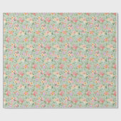 Zomer Boho Bloemen op Sage Green Cadeaupapier (Vlak)