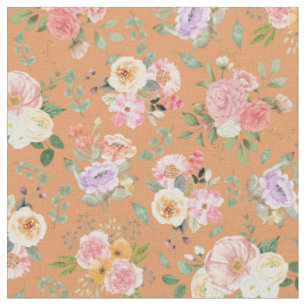Zomer Boho Bloemen op Sinaasappel Stof