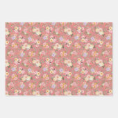 Zomer Boho Bloemen op Tulp Roze Inpakpapier Vel (Voorkant 3)