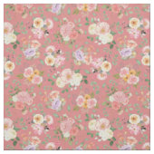 Zomer Boho Bloemen op Tulp Roze Stof (Swatch)