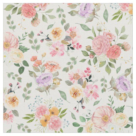 Zomer Boho Bloemen op Wit Stof (Close Up)