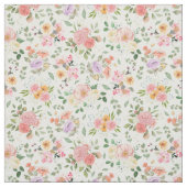 Zomer Boho Bloemen op Wit Stof (Swatch)