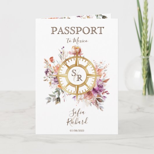 Zomer Boho Floral Bestemming Huwelijkspaspoort (Voorkant)