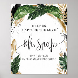 Zomer boho tropische bladeren goud oh snap bord poster