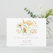 Zomer Boho Wildbloemen Tuin Bruiloft Save The Date (Staand voorkant)