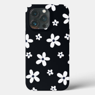 Zomer Boho Zwart Witte Madeliefjes Bloemen Case-Mate iPhone Case