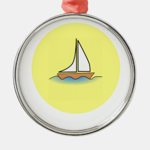 zomer boot varen sport vis vissen water golfslag metalen ornament