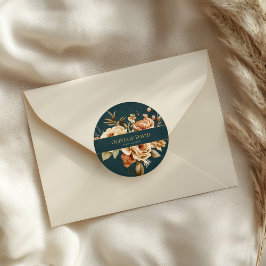 Zomer Bos Heks Turquoise Ronde Trouwsticker Sticker