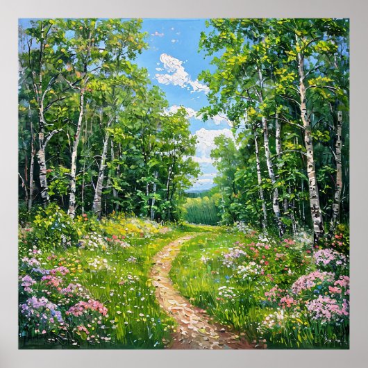 Zomer bos muurdecoratie natuur decoratie cadeau (Voorkant)