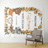 Zomer bos oranje citrus babyshower welkom wandkleed (In Situ (horizontaal))