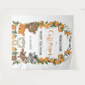 Zomer bos oranje citrus babyshower welkom wandkleed (Voorkant (horizontaal))