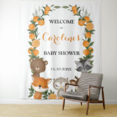 Zomer bos sinaasappel citrus babyshower welkom wandkleed (In situ)