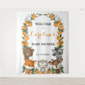 Zomer bos sinaasje citrus baby shower welkom wandkleed (Voorkant)