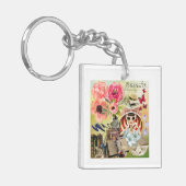 Zomer Bossom dag op het strand Acryl Sleutelhanger (Voorkant Links)