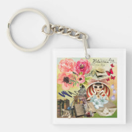 Zomer Bossom dag op het strand Acryl Sleutelhanger